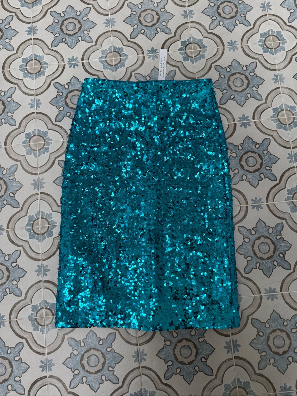 Alice & Olivia - NWT Teal Sequin Pencil Skirt Size 0